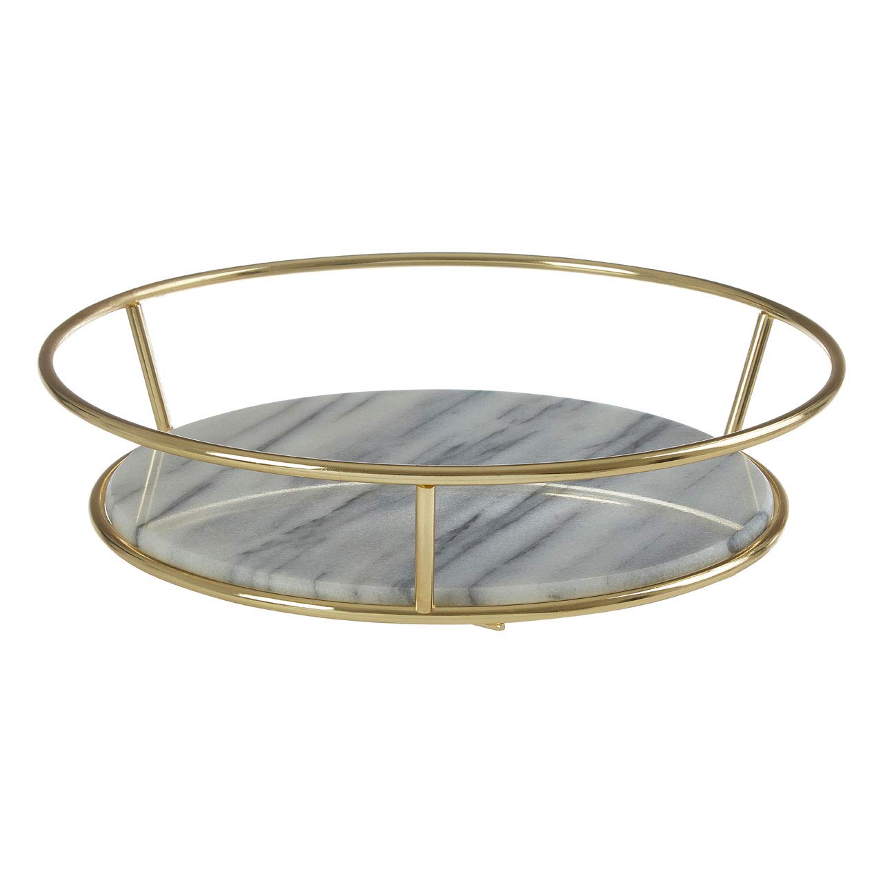 Premier Fruit Basket, White Marble, Brass Finish, 1001217