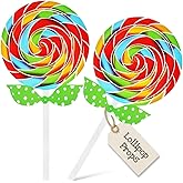 Giant Lollipop: 12.7" Jumbo Swirl Lollipop Props - Large Fake Candy Photo Props for Candy Themed Party &amp; Whimsical Book Character Decor