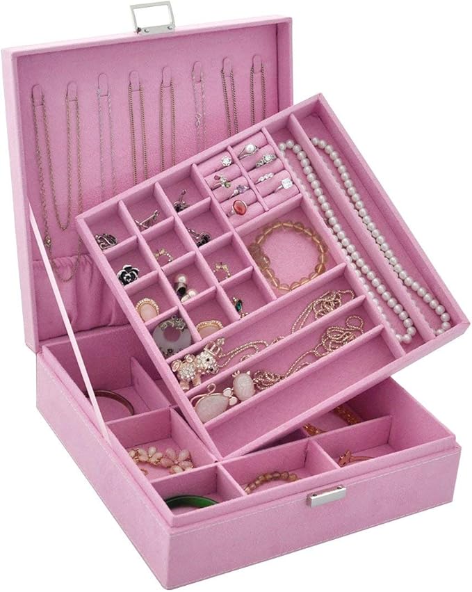 pink glass jewellery box