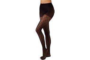 L'eggs Casual Women's Fashion Diamond Tights, Control Top, Sheer Toe, Black, Size Large/X Large(Pack of 1)