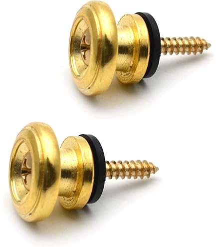 6 Sets Guitar Strap Button Screws - Gold Alloy, Includes Washers & Screws, For Acoustic/Electric/Bass/Ukulele