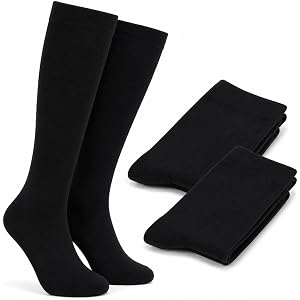 EverBright Compression Socks - 3 Pairs, Knee High, Graduated Support for Circulation, Swelling Relief, Leg Fatigue, Moisture