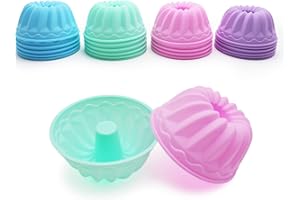 Tongjude 24 Piece Silicone Donut Mold, Non-Stick Mini Doughnut Cups, 3.15 Inch Crown Silicone Molds, Heat Resistant Bakeware for Bagel, Muffin, Jello and Cake Baking