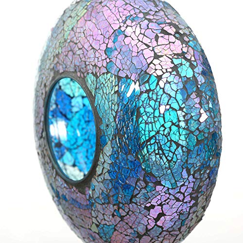 Garden Hanging Bird Feeder Mosaic Circle for Outdoor Decoration,Blue