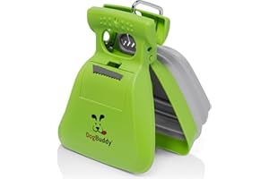 DogBuddy Pooper Scooper, Portable Dog Pooper Scooper, Poop Scooper for Small and Large Dogs, Pooper Scooper with Bag Attachment, Leash Clip and Dog Waste Bags Included (Large, Kiwi)