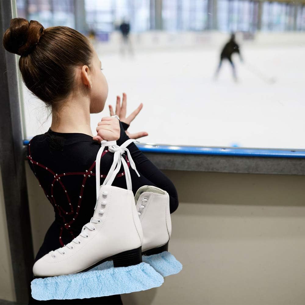 Podinor Ice Skate Blade Covers, Skating Blade Soakers Guards for Hockey Skates, Figure Skates, and Ice Skates (Light Blue, Large) : Sports & Outdoors