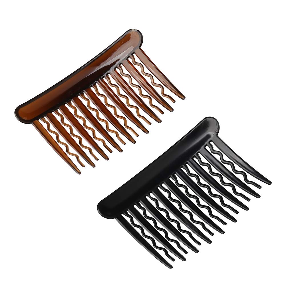 SUMAJU 12 Pcs Hair Combs for Women, Portable Side Comb Hair Accessories Plastic Teeth Hair Side Combs, Wavy Teeth Hair Comb for Fine Hair (4 Colors) : Beauty