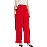 Tronjori Womens Palazzo Wide Leg High Waist Casual Lounge Pant with Drawstring