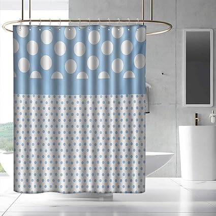 Amazon Com Fakgod Polka Dots Kids Shower Curtain Baby Blue Polka