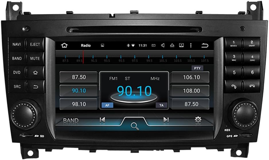 TOPNAVI Octa Core 32GB Android 9.0 Digital Screen Car DVD Player for Benz C W203 2004 2005 2006 2007/ CLK W209 2004 2005 Car GPS Navigation Car Radio with RDS FM Bluetooth 3G WiFi Mirror Link