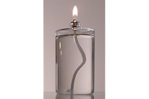 Firefly Fuels Refillable Glass Oil Candle - 5 oz Liquid Candle for Indoor Use, Outdoor Events, Emergency Lighting - Clean Burning with Wick and Holder Included. Use with Liquid Paraffin or Lamp Oil