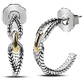 YYSuniee Designer Two Toned Eternity Hoop Earrings Inspired Wheat Ear Hoop Earrings for Women Gift