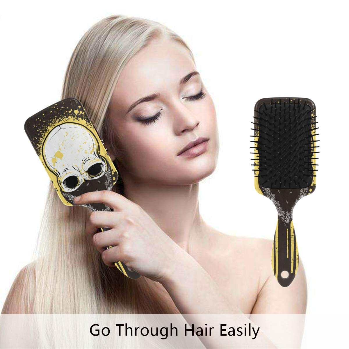 Amazon Com Gothic Punk Skull Hair Brush Scalp Massage Hair Comb