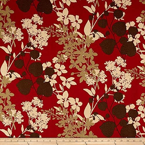 Richloom Fabrics 0516614 Richloom Solarium Outdoor Montfleur Sangria Fabric by the Yard