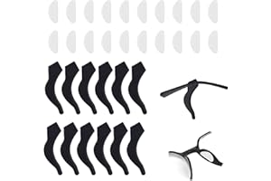 20pcs Glasses Nose Pads & 12pcs Ear Hook Grips, Silicone Premium Non Slip Nose Pads and Ear Grips Glasses Holder Set Smart Ey