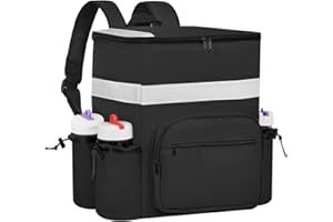 ZFZGFRCS Food Delivery Backpack Pizza Delivery Bag Insulated Delivery Bag with Cup Holders, Delivery Backpack with Support Boards for Bike Delivery, Food Delivery Bag for Carry HOT/COLD (Black)