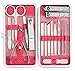 18PCS Manicure Set Professional Stainless Steel Pedicure Kit Nail Clipper Travel Scissors Grooming Kit with Leather Travel Case 18 in 1 by iWingate (Rose)