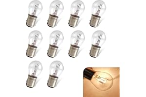 Eratus 10 PCS 1157 Bulb, BAY15D P21/5W S25 High and Low Foot Plug and Play Halogen Brake Light, 1016 1034 Waterproof Housing High Brightness Indicator Light Replacement, for Cars (White)