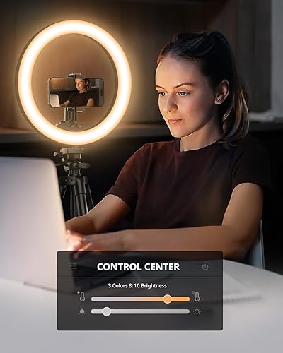 UBeesize 12 inch Ring Light with Stand, Selfie Ring Light with 50