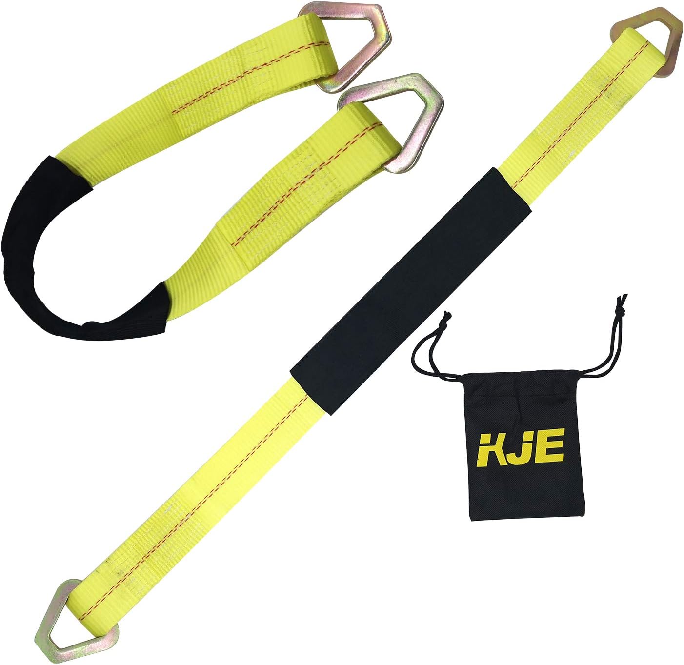 KJE Axle Tie Down Strap, 2"X36" Premium Axle Tie Down Strap with D-Ring Up to 10000lbs Capacity and Protective Sleeve-High Tension Proof & Heavy-Duty: Automotive