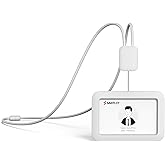 Lanyards for ID Badges Holder, SANTLET Silicone ID Badge Holder Name Card Case Protector with Retractable Cord, Safety Breakaway Buckle, 2 Card Slots for Office Staff Employees, Horizontal Gray