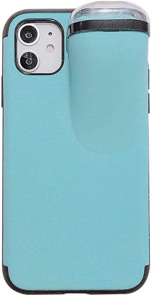 2-In-1 Phone Case for Iphone 11 And for Airpods Wireless Headphones Slim Liquid Silicone Gel Rubber Bumper Hard Shockproof Protective Cover with Earphone Case,Blue,iPhone11ProMax