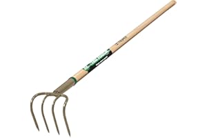 Truper 30024 Tru Tough 4-Tine Forged Cultivator, 5-Inch Head, 54-Inch Wood Handle