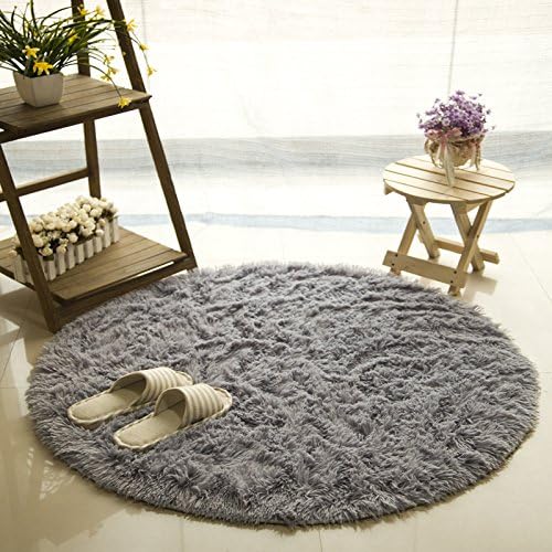 Princess Dream Round Shaggy Area Rugs and Carpet Super Soft Bedroom Carpet for Kids Play ,Round 47.2"