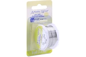 Artistic Wire, 22 Gauge Tarnish Resistant Tinned Copper Craft Wire, Silver Color, 8 yd