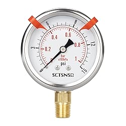 SCTSNSR 0 to 15 Psi Pressure Gauge, Glycerin Liquid