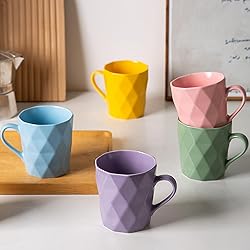 11 Ounce Porcelain Mugs, Set of 6, Tea and Cocoa