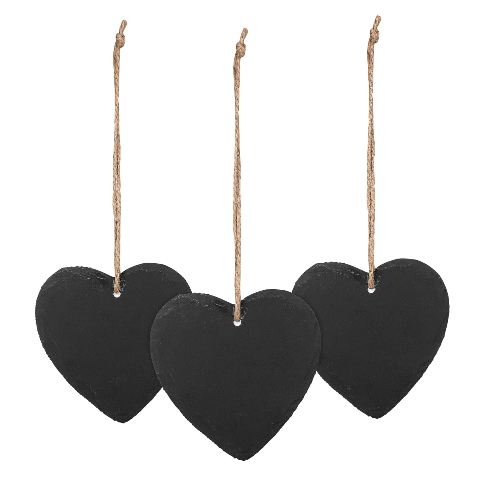 STOBOK 3pcs Heart Slate Label Mini Chalkboard Hanging Sign Slate Tags Plant Hanger Chalkboard Markers Chalkboard Signs Double Sided Chalkboard Tags Wedding Party Decorations