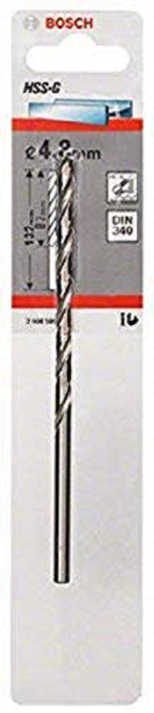 Bosch Professional 1x HSS-G Metal Drill Bit (for metal, Ø 4,8 mm, Robust Line, Accessory Drill Driver)