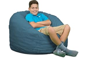 ULTIMATE SACK 3000 (3 Ft.) Bean Bag Chair: Giant Foam-Filled Furniture - Machine Washable Covers, Durable Inner Liner, 100% Virgin Foam. Comfy Bean Bag Chair. (Cloud, Suede)