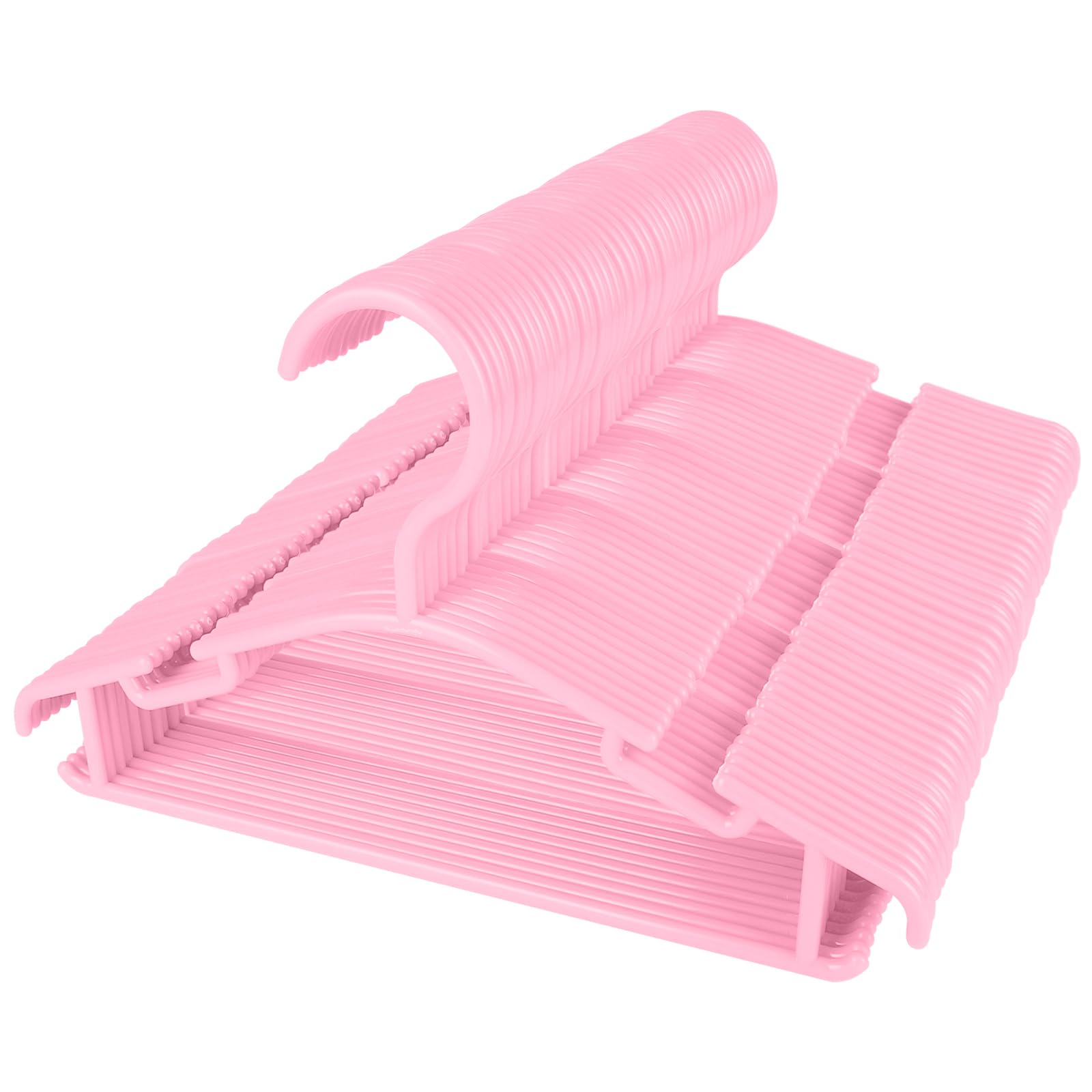 NORTHERN BROTHERS Baby Hangers 80Pcs Baby Coat Hangers for Clothes Plastic Small Toddler Infant Children Tubular Hanger Pink