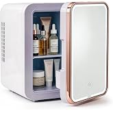 ZLPTEAM 4L Mini Skincare Fridge with LED Mirror &ndash; Portable Cooler &amp; Warmer | No compressor, ultra-quiet for bedroom use. Chill skincare or heat retain food. Gift-ready vanity design for home/office/car