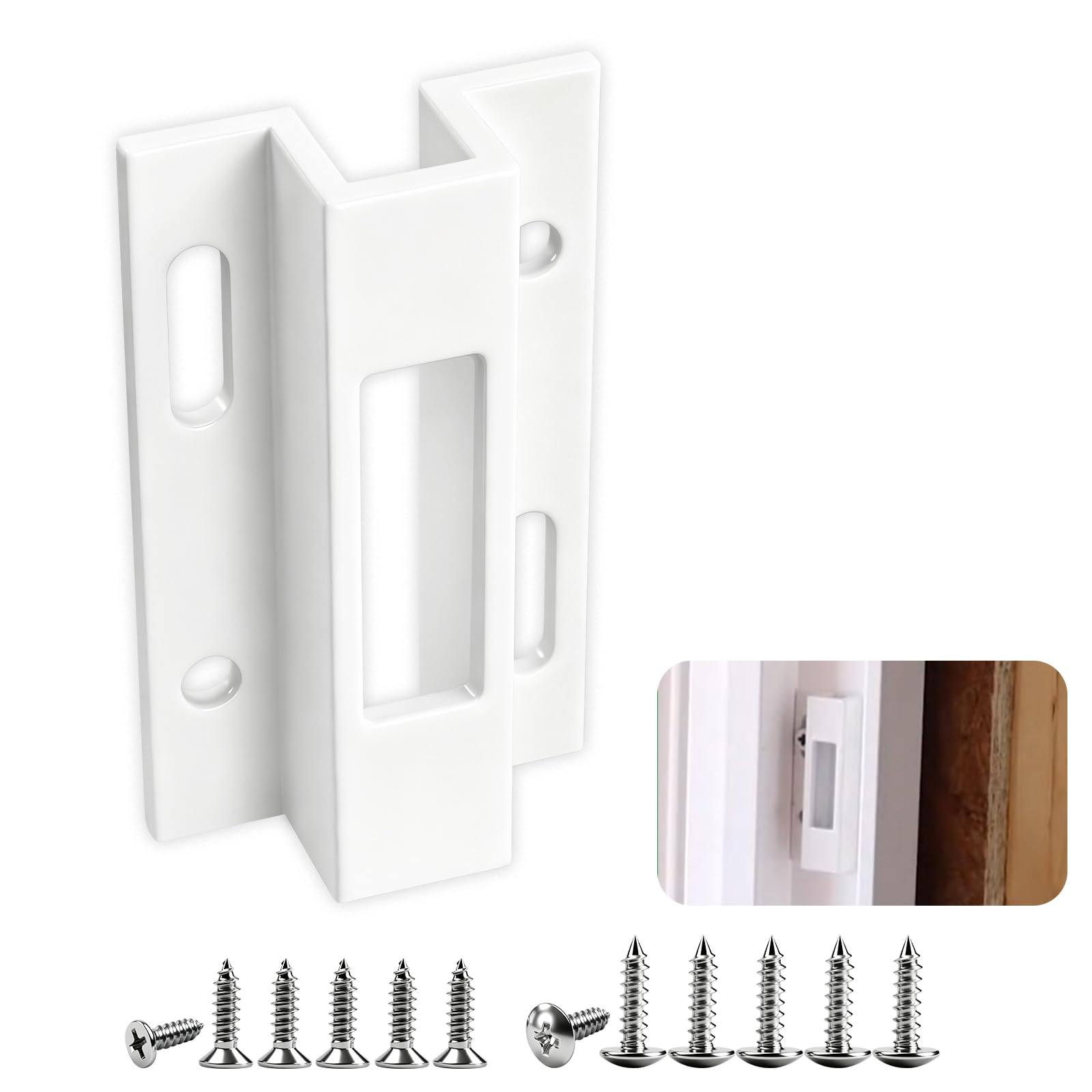 Photo 1 of 1 Pc E 2124 Aluminum Sliding Door Keeper, for Hook Style Latch, Extruded Sliding Patio Door Latch, Fit for Pella, Micron 1200 Series, Viking Doors and Other Sliding Glass Doors