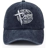 The Way The Truth The Life Baseball Cap for Men Women, Adjustable Cotton Embroidered Christian Jesus Hat
