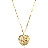 Bemoly Heart Necklaces for Women-14K Gold Plated Handmade Cute Dainty Heart Pendant Necklace Jewelry Gift for Women