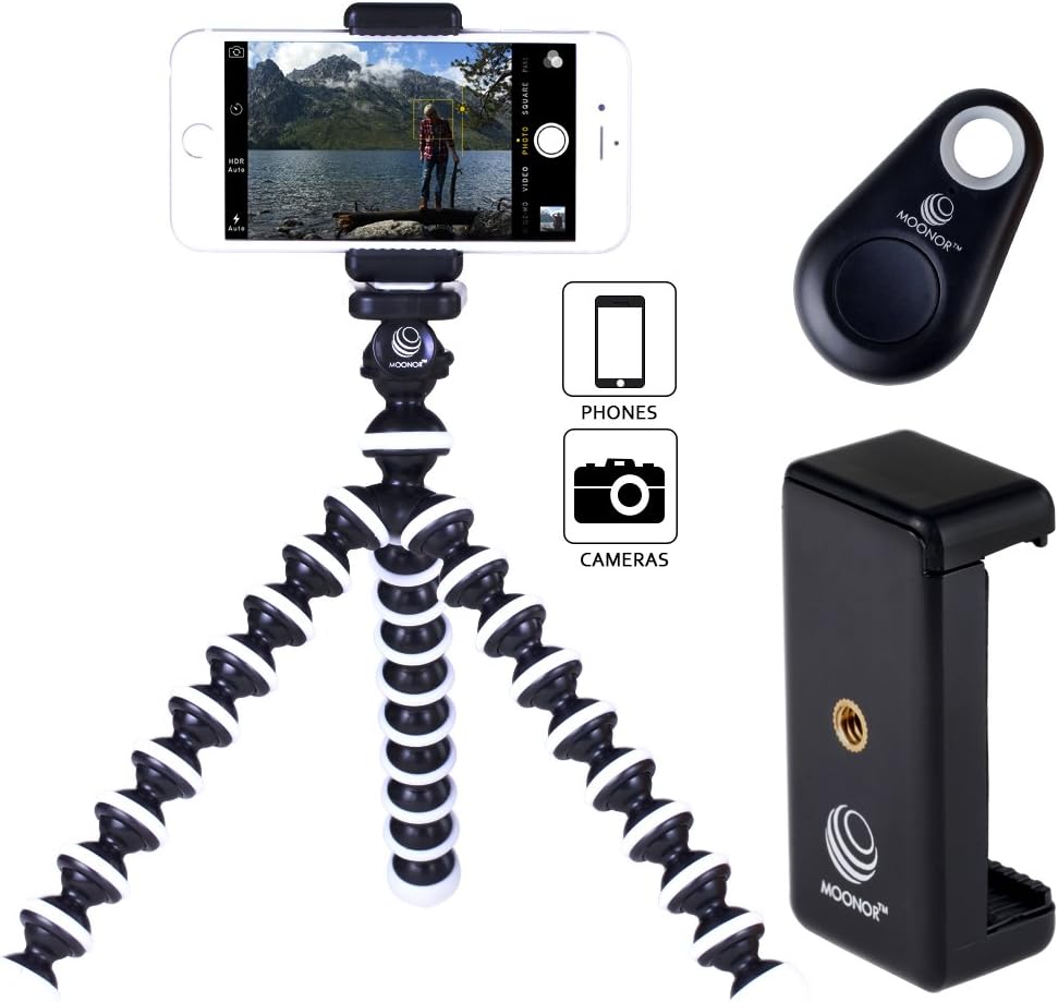 Moonor Flexible Octopus Camera Tripod Stand for iPhone 5, iPhone 5s, iPhone 6, iPhone 6s, iPhone7, iPhone 7s and Any Other Android Smartphones