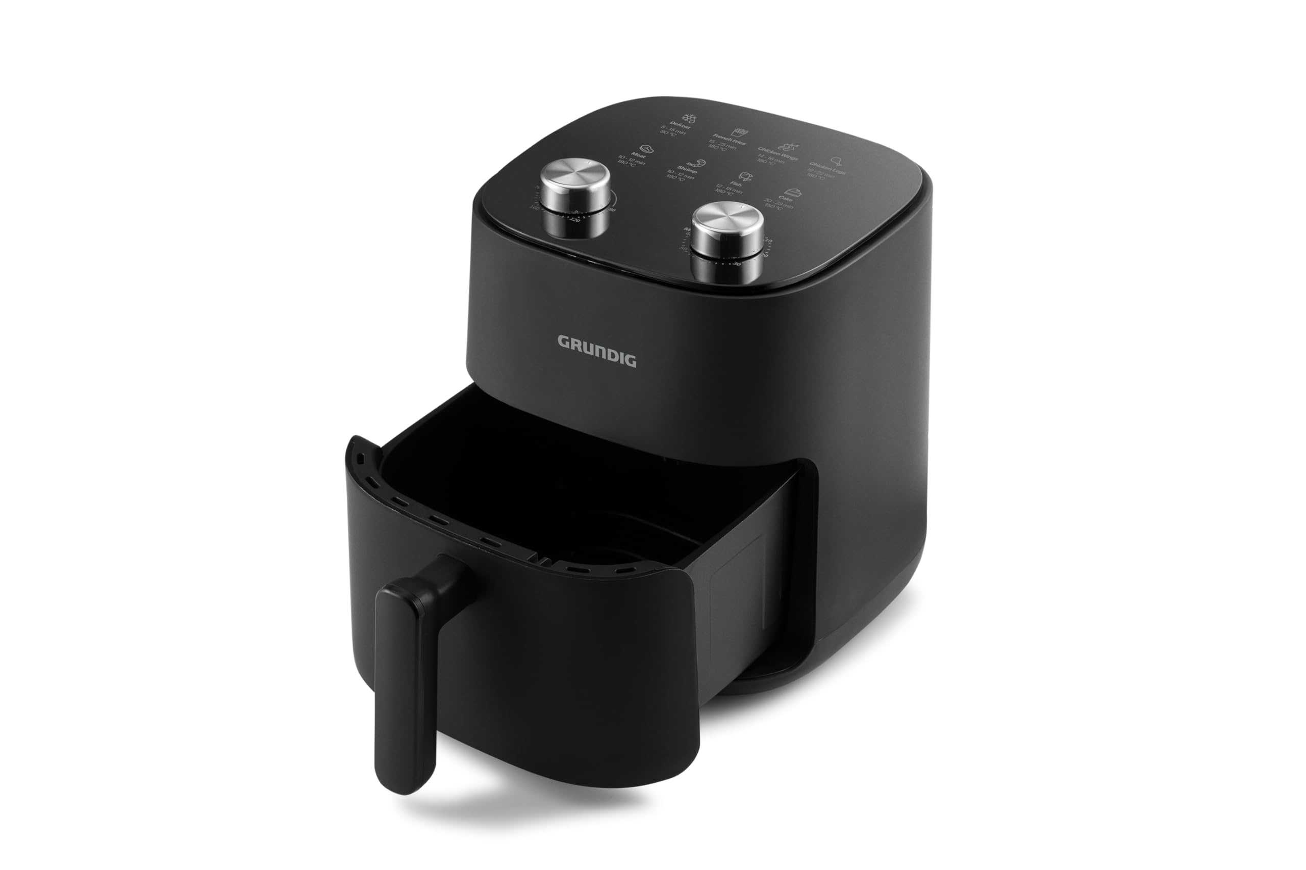 Grundig FRY 6321 L Heißluftfritteuse, 4,7 l Kapazität, 1.300 W, spülmaschinengeeigneter Korb, Temperatur- und Zeiteinstellung, Antihaftbeschichtung, Schwarz 4