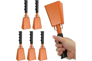 PATIKIL 10" Cow Bells for Football Games, 6Pcs Cowbells for Sporting Events Bulk Loud Noise Makers Metal Cow Bell with Handle