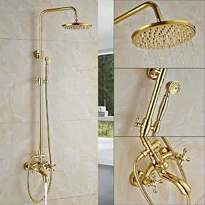 Juego de grifos de ducha dorada Ducha de oro ultrafino Juego de grifo