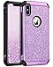 iPhone X/10 Case, iPhone XS Phone Case, BENTOBEN Shockproof Glitter Sparkle Bling 2 in 1 Hybrid Shiny Faux Leather Hard PC Soft Bumper Protective iPhone X/XS 5.8