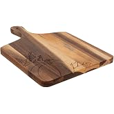 Hobby Lobby Pumpkin Engraved Acacia Wood Charcuterie Board with Handle | 9.13" x 13" Size, Food Safe, Hand Wash Only, Hanging Hole Handle, Natural Wood Finish