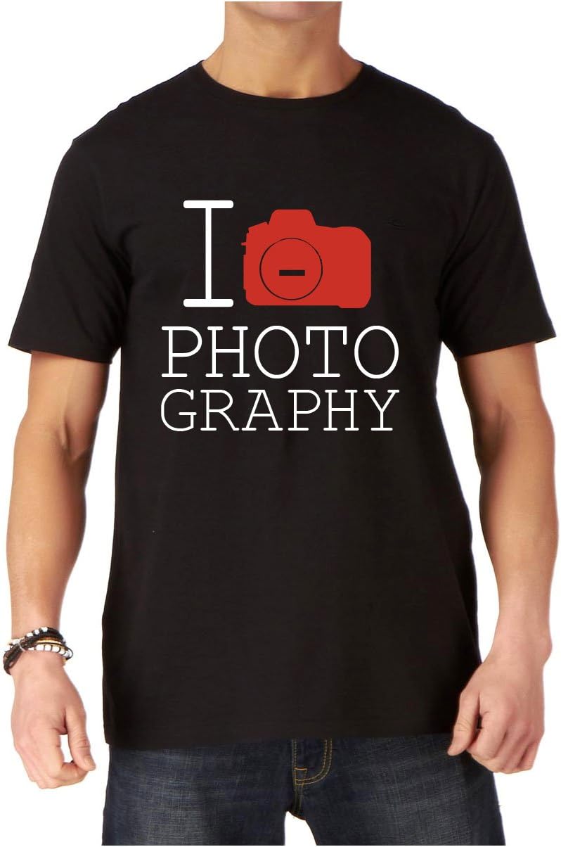 Dead Fresh Funky Mens T-Shirt - I Love Photography T-shirt MENS (heart replaced with a camera)