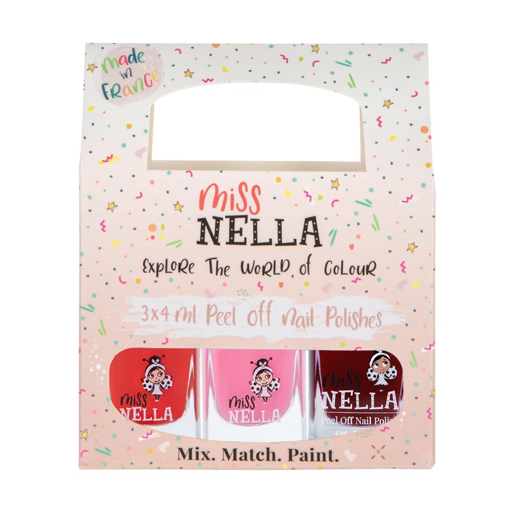 Miss Nella JUST LIKE MUMMY'S- Peel Off, Odour Free, Water Base & Safe for kids nail polish pack OF 3- Strawberry 'n' Cream, Pink A Boo & Fav Teacher