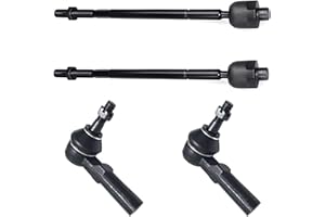 KFVF 4pc Inner Outer Tie Rod End Kit for Buick LaSabre/Lucerne/Park Avenue, for Cadillac DTS/DeVille/Seville, for Oldsmobile Aurora, for Pontiac Bonneville, Steering Tie Rod End Kit ES3452 EV260