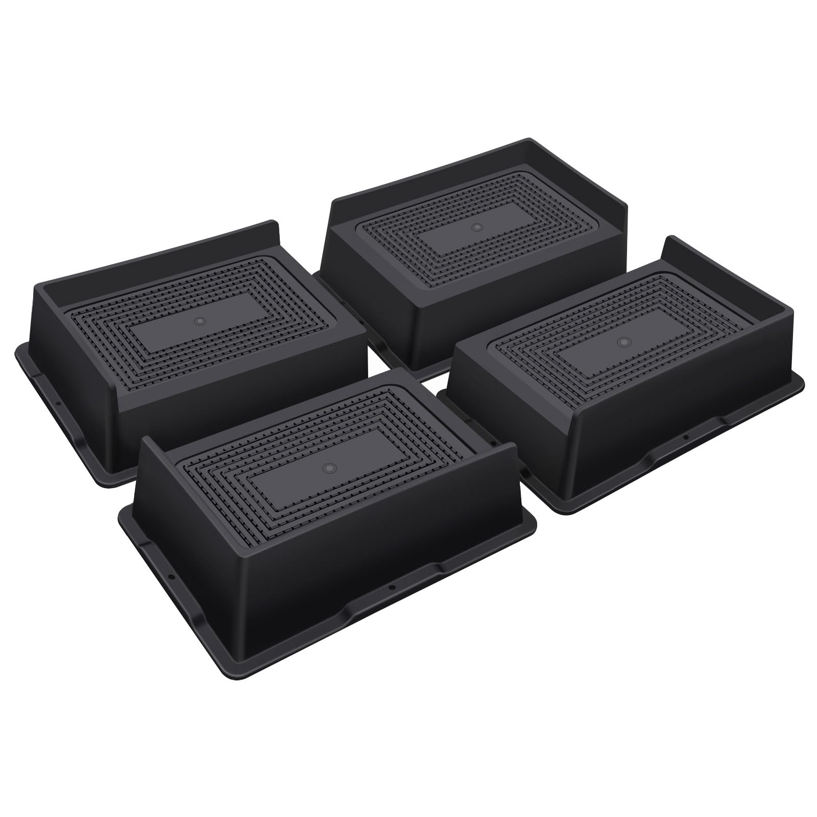 Photo 1 of ANNKUT Bed Risers 2 Inch Heavy Duty,Oversized Couch Risers, Extra Wide Furniture Risers for Sofa Table Desk Headboard Chair Lifting,Rectangle Risering Blocks Support 6000 lbs(4 Pack Black)