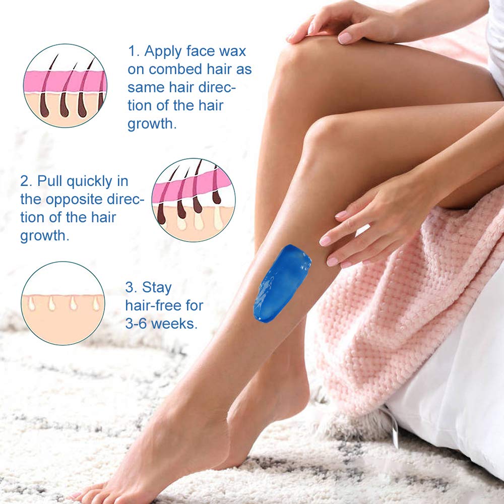 Oakeer Waxing Kit for Women Men, Wax Pot Machine, Wax Warmer for Hair Removal At Home With 6 Bags Beans, Body Waxing For Eyebrows Nose Cheeks Arms Bikinis Legs